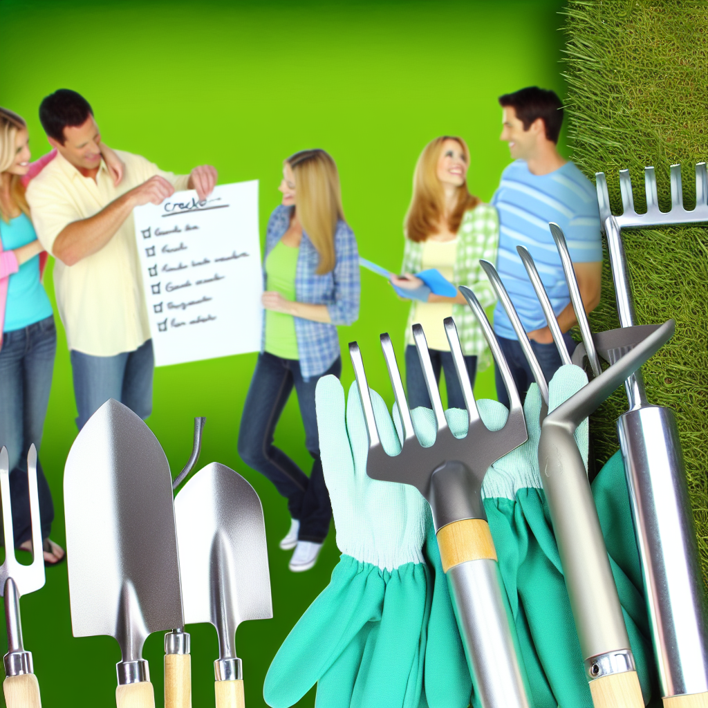 Assorted garden tools arranged neatly, ready for a backyard refresh