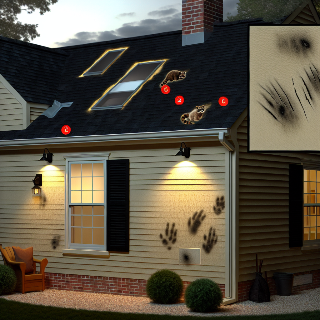 Illustration of common house entry points for raccoons