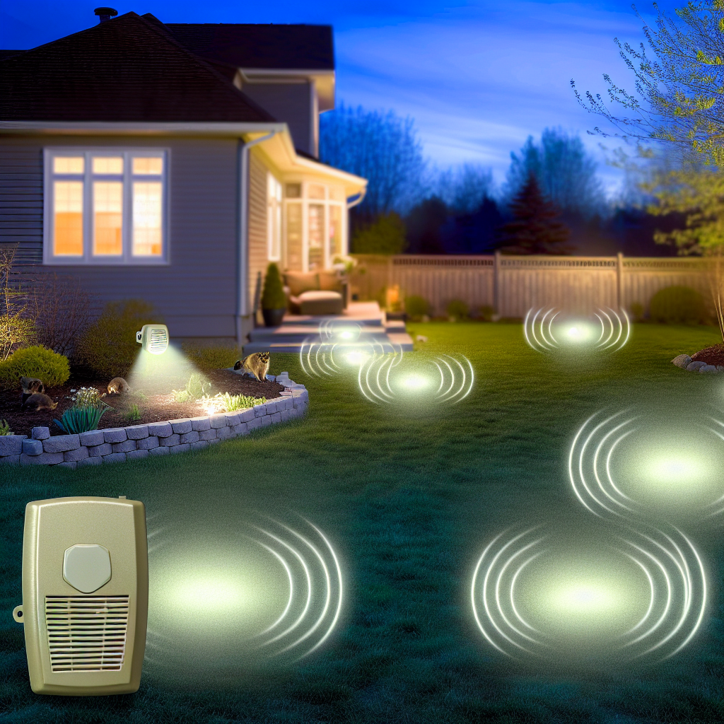 Image showing an array of ultrasonic devices and motion-activated lights