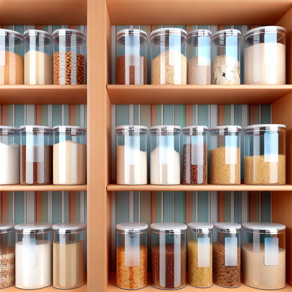 Kitchen pantry with airtight containers