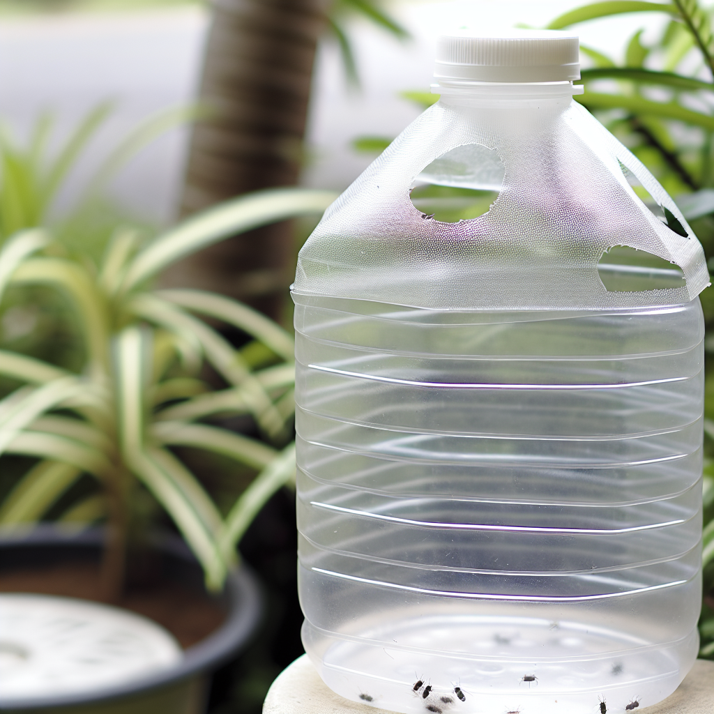 Milk jug fly trap placed in a strategic location