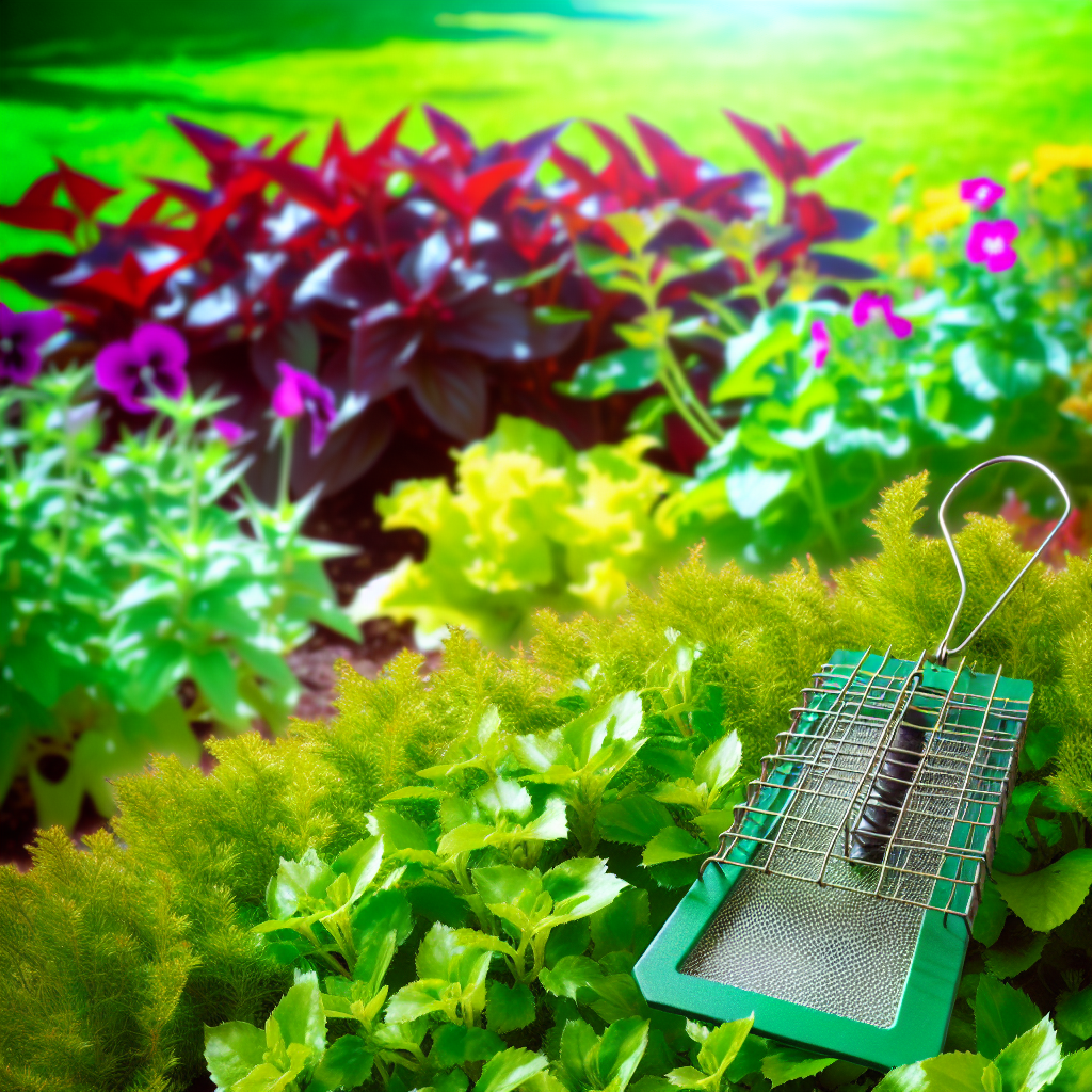 Pheromone trap among garden plants