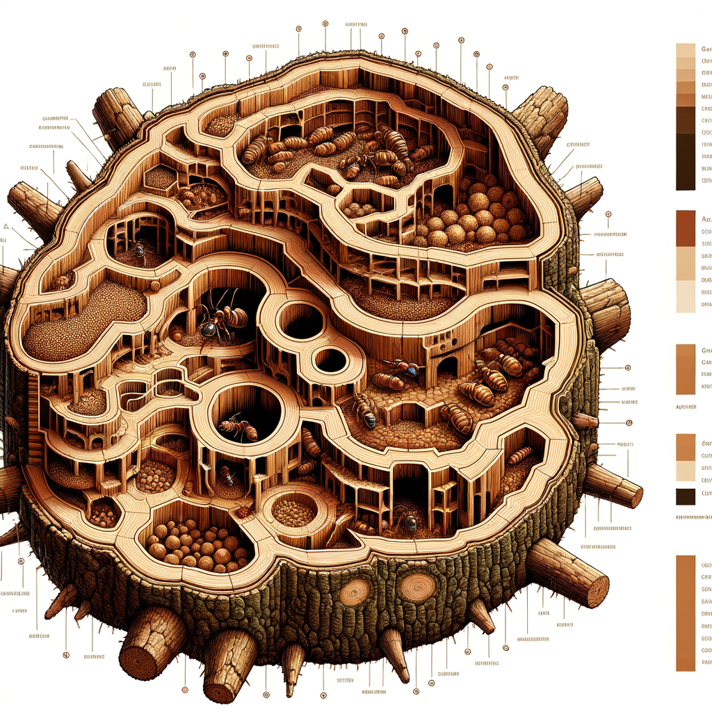 Schematic of carpenter ant nest structure