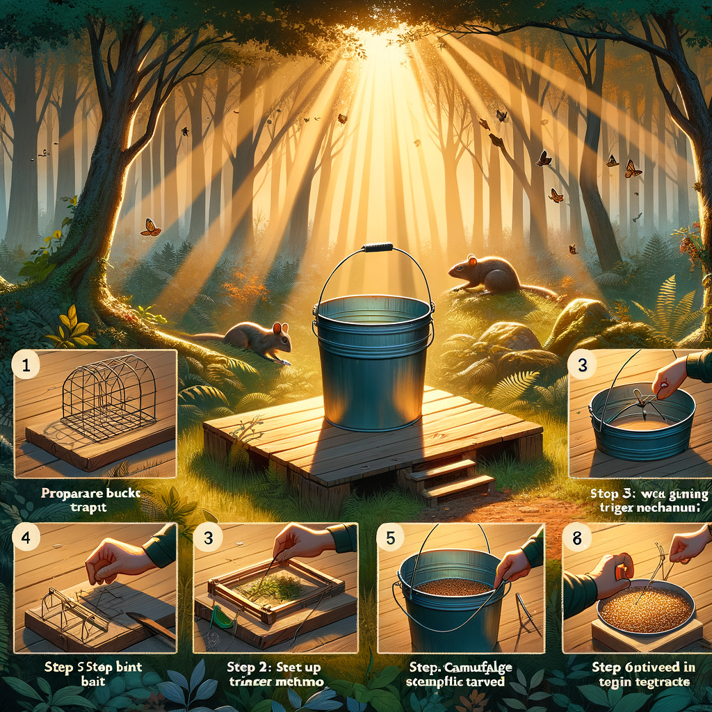 Step-by-step bucket trap setup