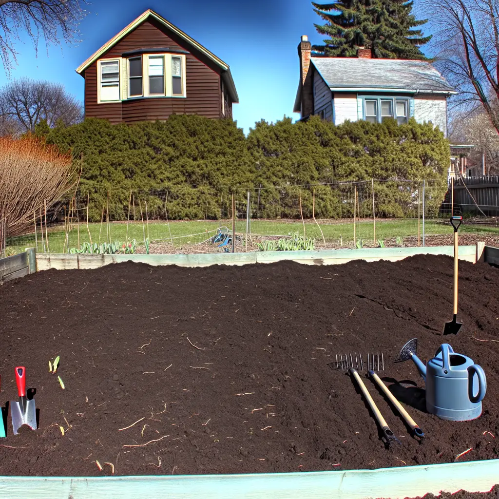 Image of a well-prepared garden bed, ready for planting