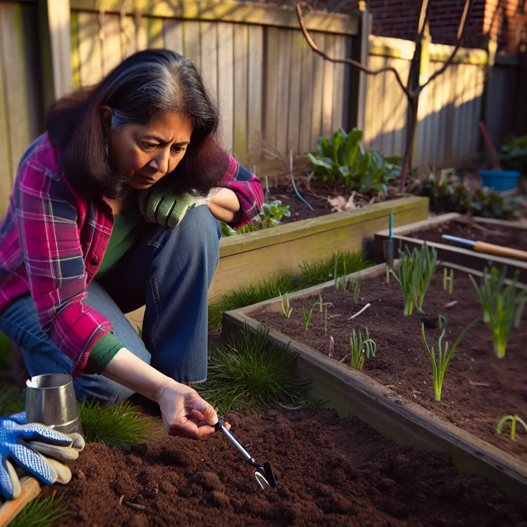 Image showing a soil thermometer in use, illustrating the concept of measuring for optimal planting time