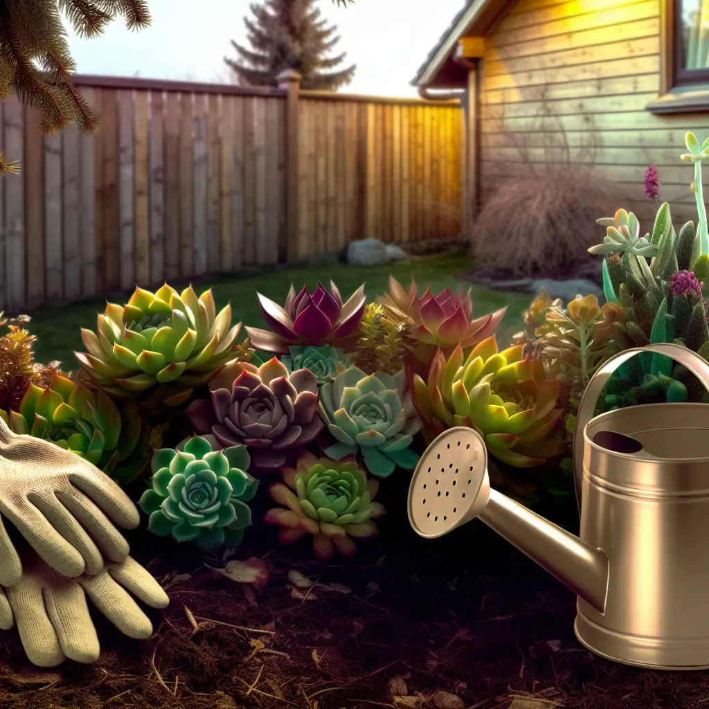 A healthy, flourishing succulent garden showcasing the rewards of overcoming common spring care challenges