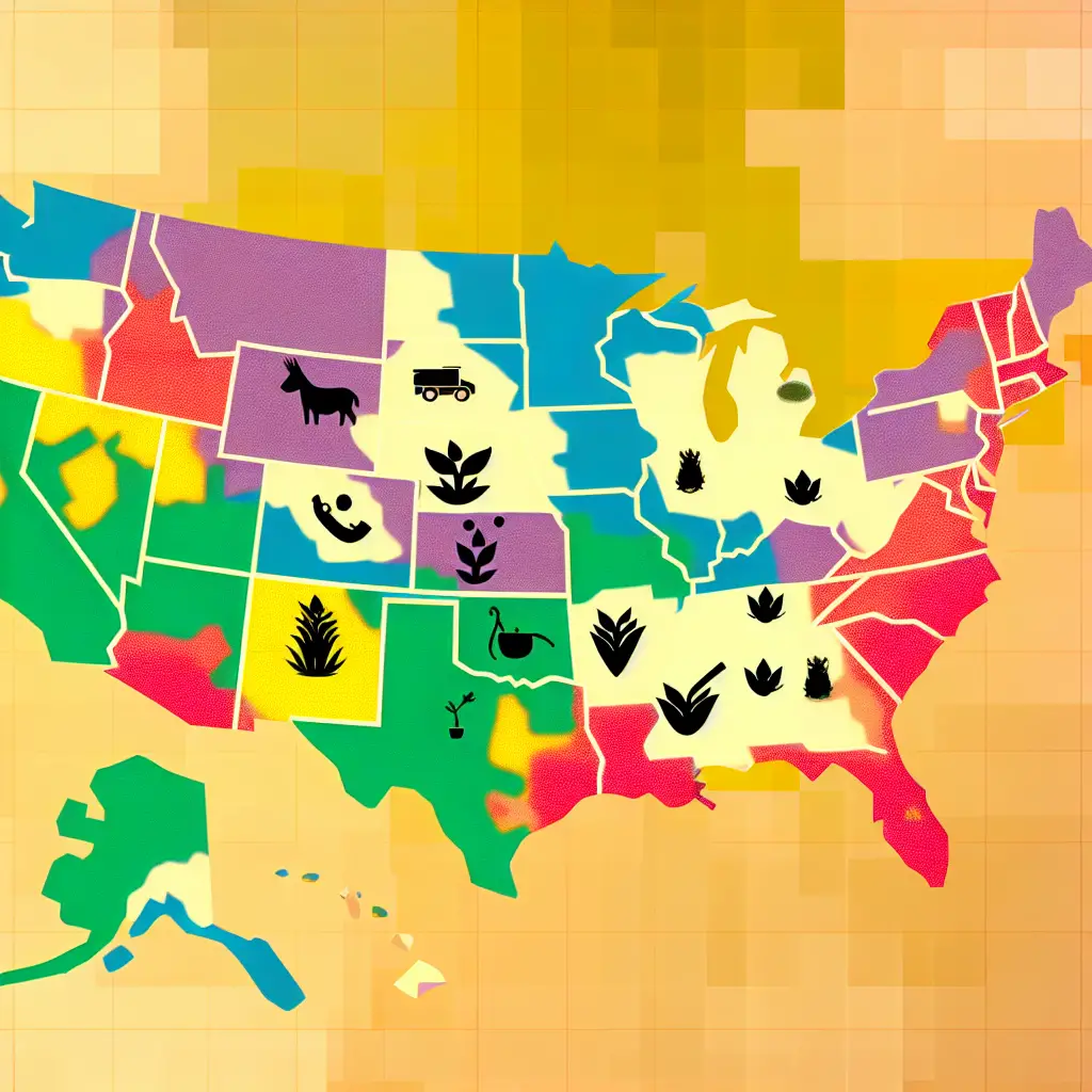 Map showing gardening zones to guide plant selection
