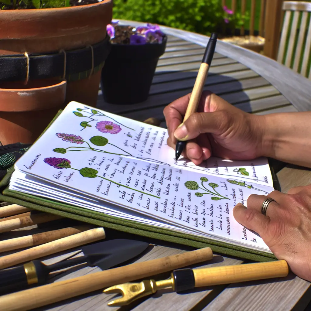 Example of a detailed garden journal entry, highlighting plant growth and observations